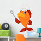 Cute Fish Chef Cartoon Wall Decal