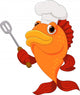Cute Fish Chef Cartoon Wall Decal