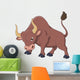Angry Bull Cartoon Wall Decal