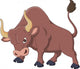 Angry Bull Cartoon Wall Decal