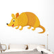Cute Armadillo Cartoon Wall Decal