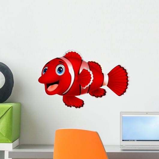 Cute Clown Fish Cartoon Wall Decal