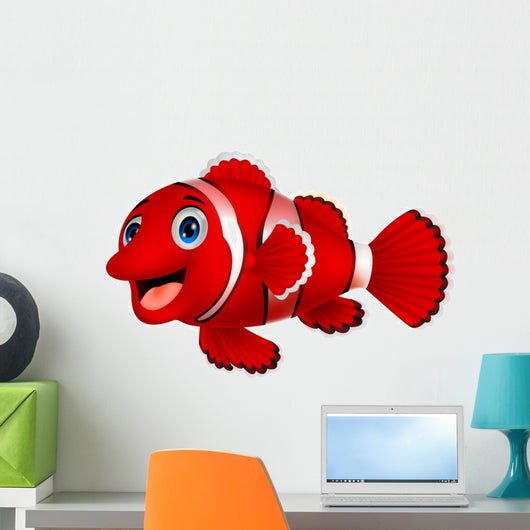 Cute Clown Fish Cartoon Wall Decal