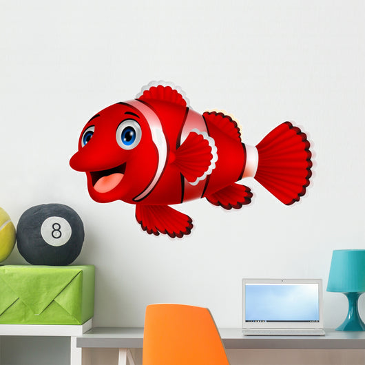 Cute Clown Fish Cartoon Wall Decal