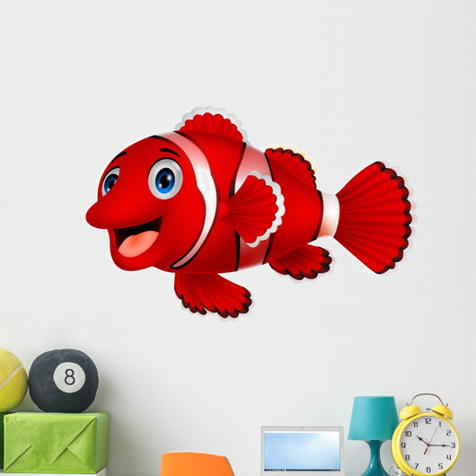 Cute Clown Fish Cartoon Wall Decal
