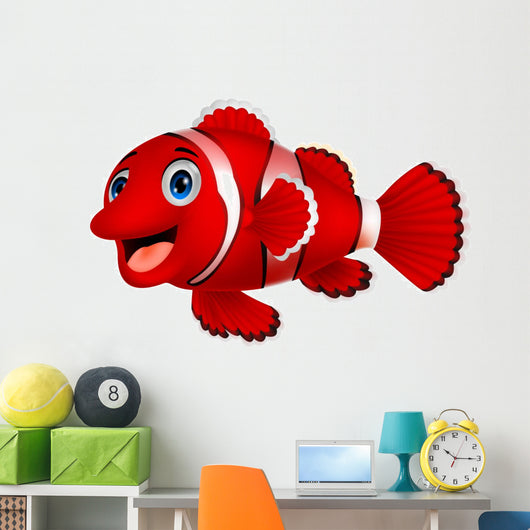 Cute Clown Fish Cartoon Wall Decal