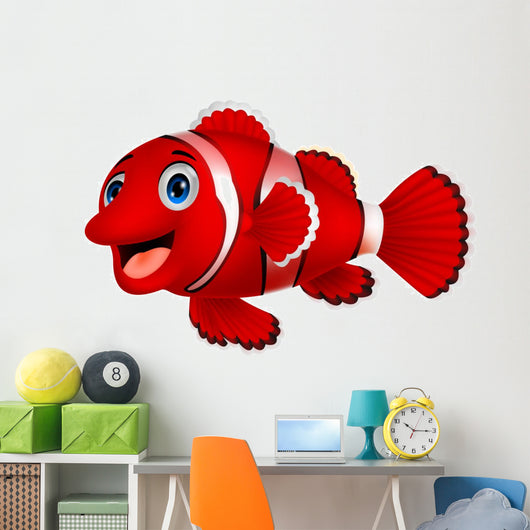 Cute Clown Fish Cartoon Wall Decal