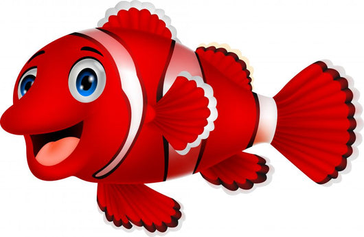 Cute Clown Fish Cartoon Wall Decal