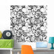 Funny Monsters Seamless Pattern Wall Decal Design 1