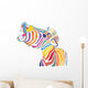 Happy Emotional Multicolored Zebra Wall Decal