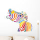Happy Emotional Multicolored Zebra Wall Decal
