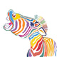 Happy Emotional Multicolored Zebra Wall Decal