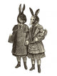 Deux Lapins Main Dans Wall Decal