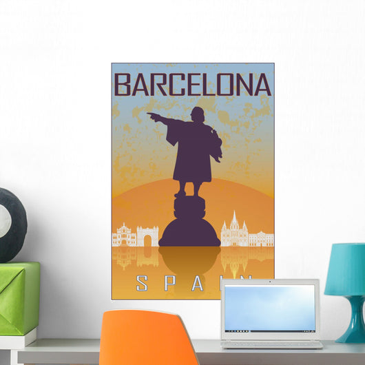 Barcelona Vintage Poster Wall Decal