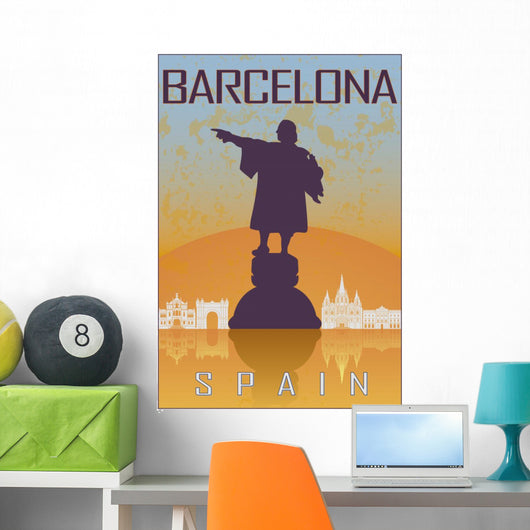 Barcelona Vintage Poster Wall Decal