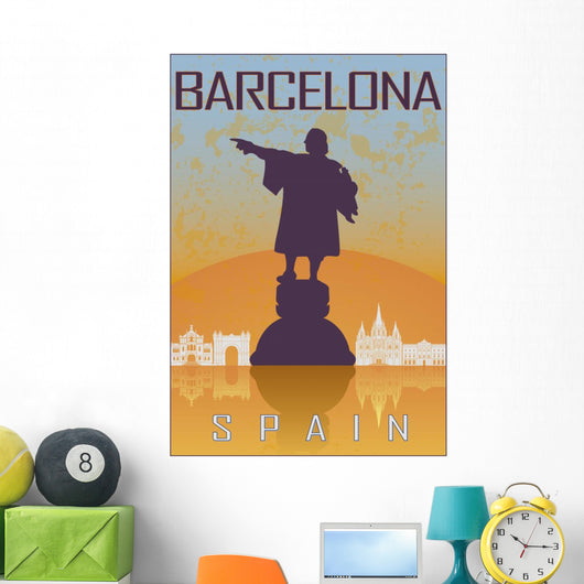 Barcelona Vintage Poster Wall Decal