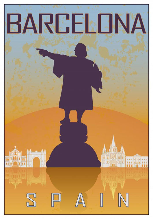 Barcelona Vintage Poster Wall Decal