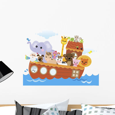 Noah Ark Wall Decal shown on a wall