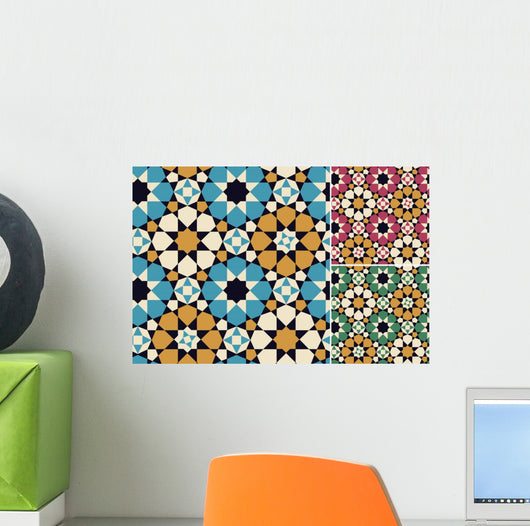 Seamless Islamic Geometric Pattern Wall Decal Design 2