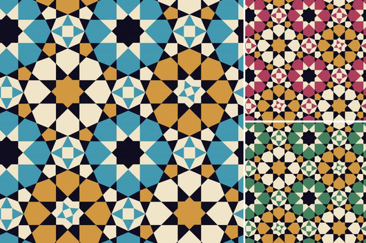 Seamless Islamic Geometric Pattern Wall Decal Design 2