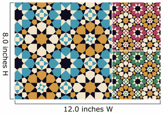 Seamless Islamic Geometric Pattern Wall Decal Design 2