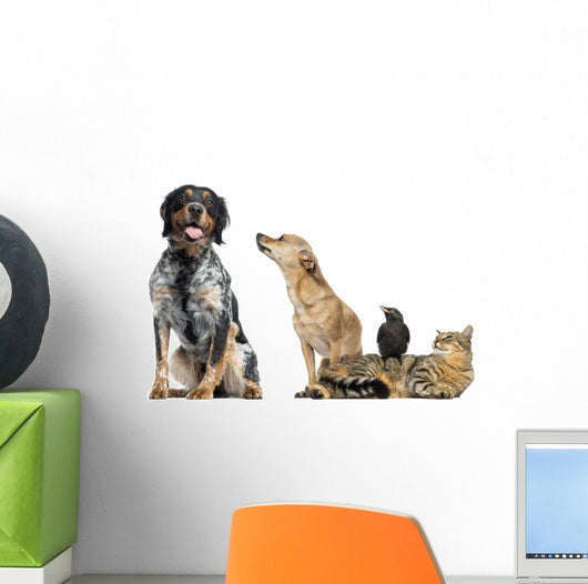 Group Pets White Wall Decal