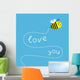 Flying Bee Dash Line Wall Decal