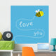Flying Bee Dash Line Wall Decal