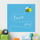 Flying Bee Dash Line Wall Decal