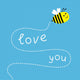 Flying Bee Dash Line Wall Decal