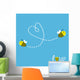Two Flying Bees Dash Wall Decal