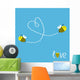 Two Flying Bees Dash Wall Decal