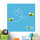 Two Flying Bees Dash Wall Decal