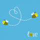 Two Flying Bees Dash Wall Decal