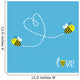 Two Flying Bees Dash Wall Decal