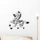 Cute Zebra Cartoon Wall Decal