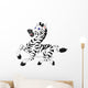 Cute Zebra Cartoon Wall Decal