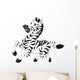 Cute Zebra Cartoon Wall Decal