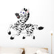 Cute Zebra Cartoon Wall Decal