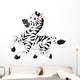Cute Zebra Cartoon Wall Decal