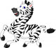 Cute Zebra Cartoon Wall Decal