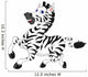 Cute Zebra Cartoon Wall Decal