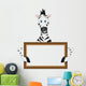Cute Zebra Cartoon with Wall Decal