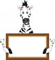 Cute Zebra Cartoon with Wall Decal