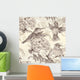 Vector Seamless Wallpaper with Wall Decal