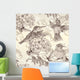 Vector Seamless Wallpaper with Wall Decal