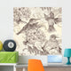 Vector Seamless Wallpaper with Wall Decal