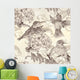 Vector Seamless Wallpaper with Wall Decal
