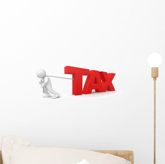 Man and Tax Clipping Wall Decal