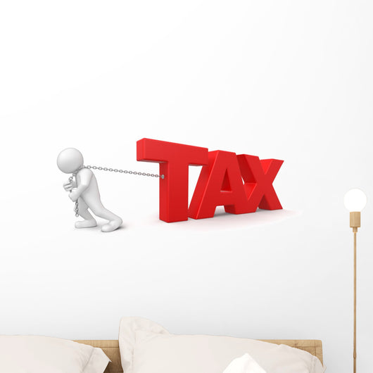 Man and Tax Clipping Wall Decal